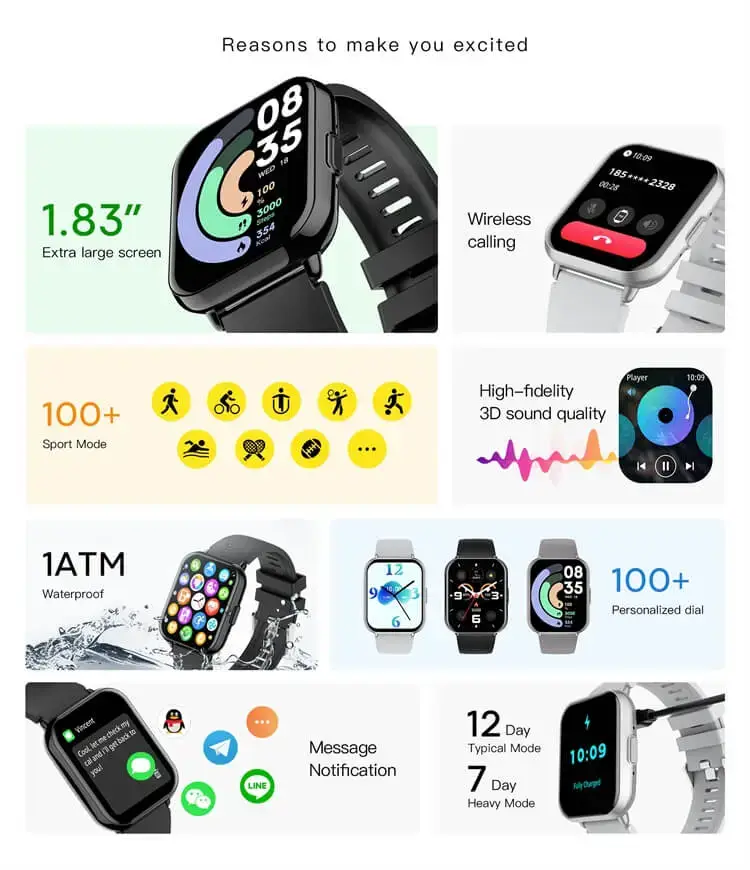 Valdus VS14 Bluetooth Calling Smartwatch