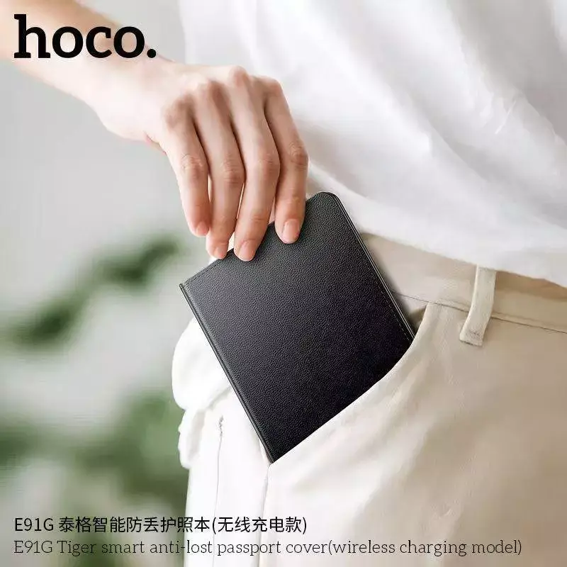 Hoco E91G Tiger Anti-Lost Smart Passport Cover & Wireless Charging