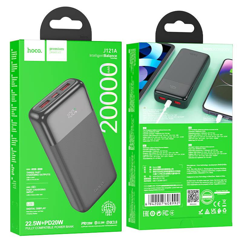Hoco J121A 22.5W 20000mAh Fast Charging Power Bank