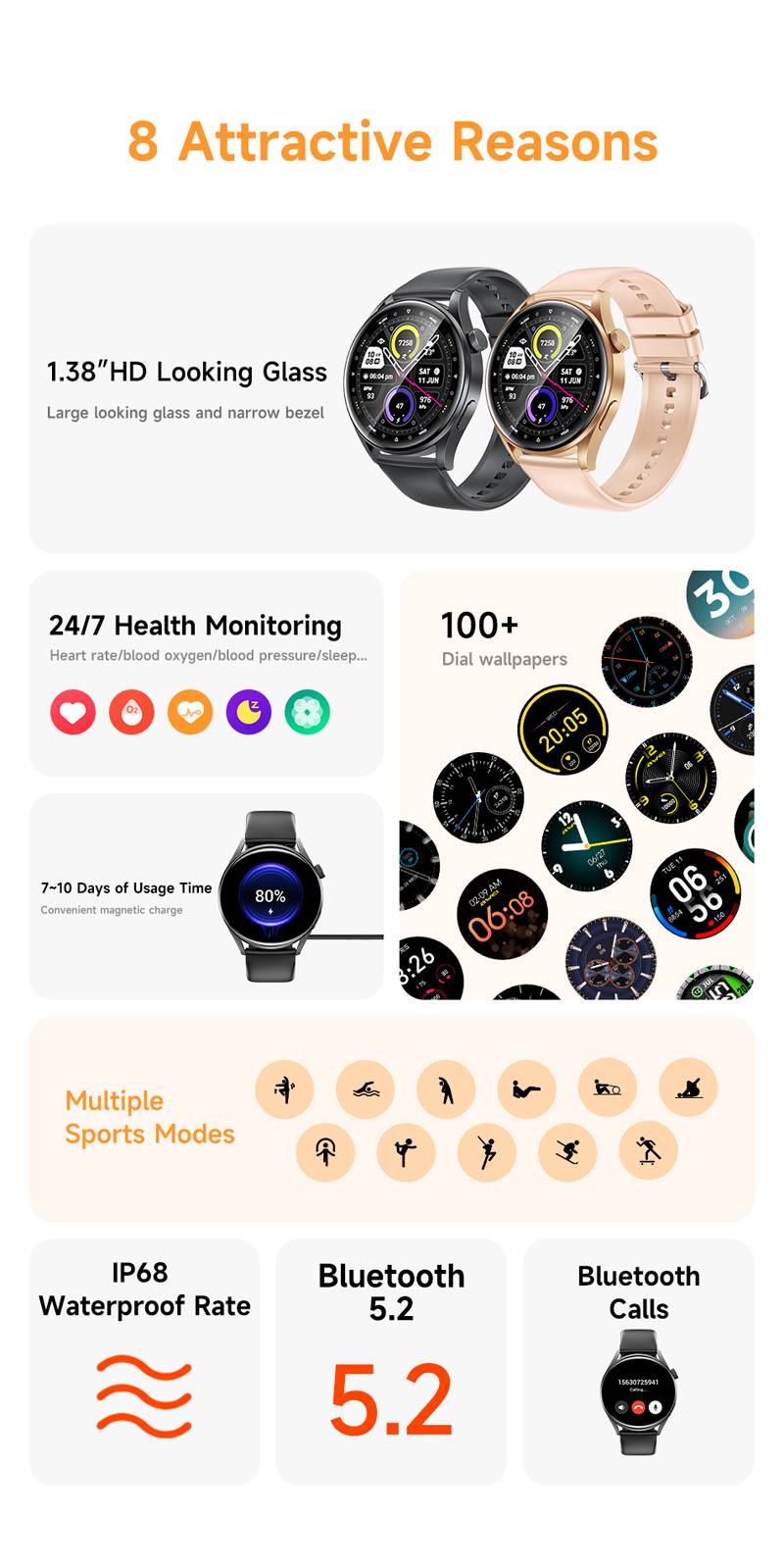 AWEI H35 IP68 Waterproof Smartwatch