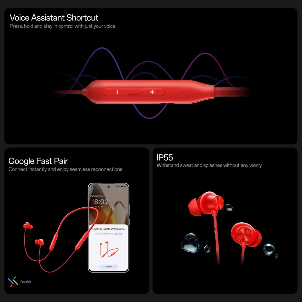 OnePlus Bullets Wireless Z3 Bluetooth Neckband Earphones