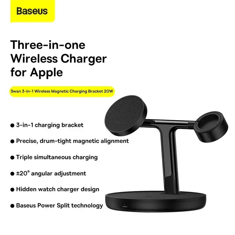Baseus Swan BS-W527 3-in-1 20W Magnetic Wireless Charging Stand