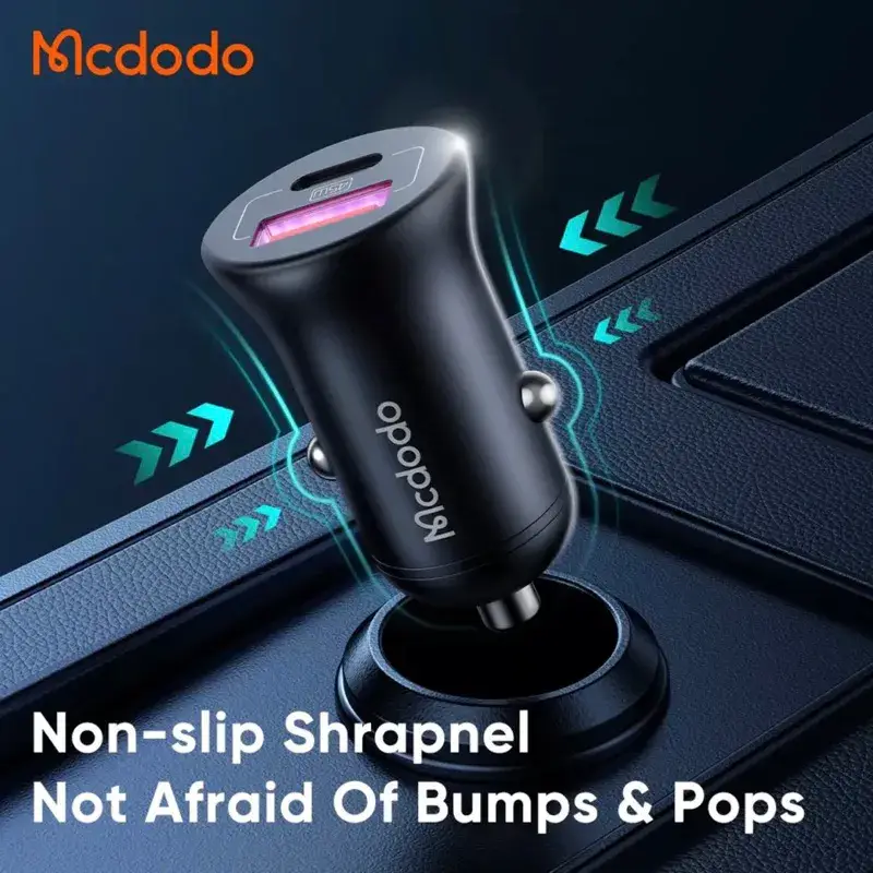 Mcdodo CC-2680 45W Dual-Port Car Charger PD 3.0 USB-C & QC USB-A Super Fast Charging Adapter