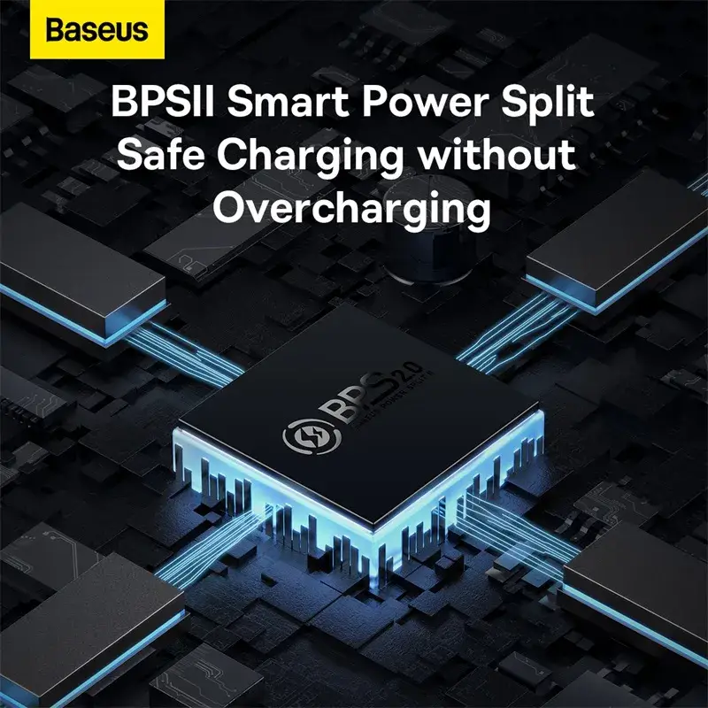 Baseus GaN5 Pro 65W Fast Charger 3-Port USB-C & USB-A Compact Wall Adapter