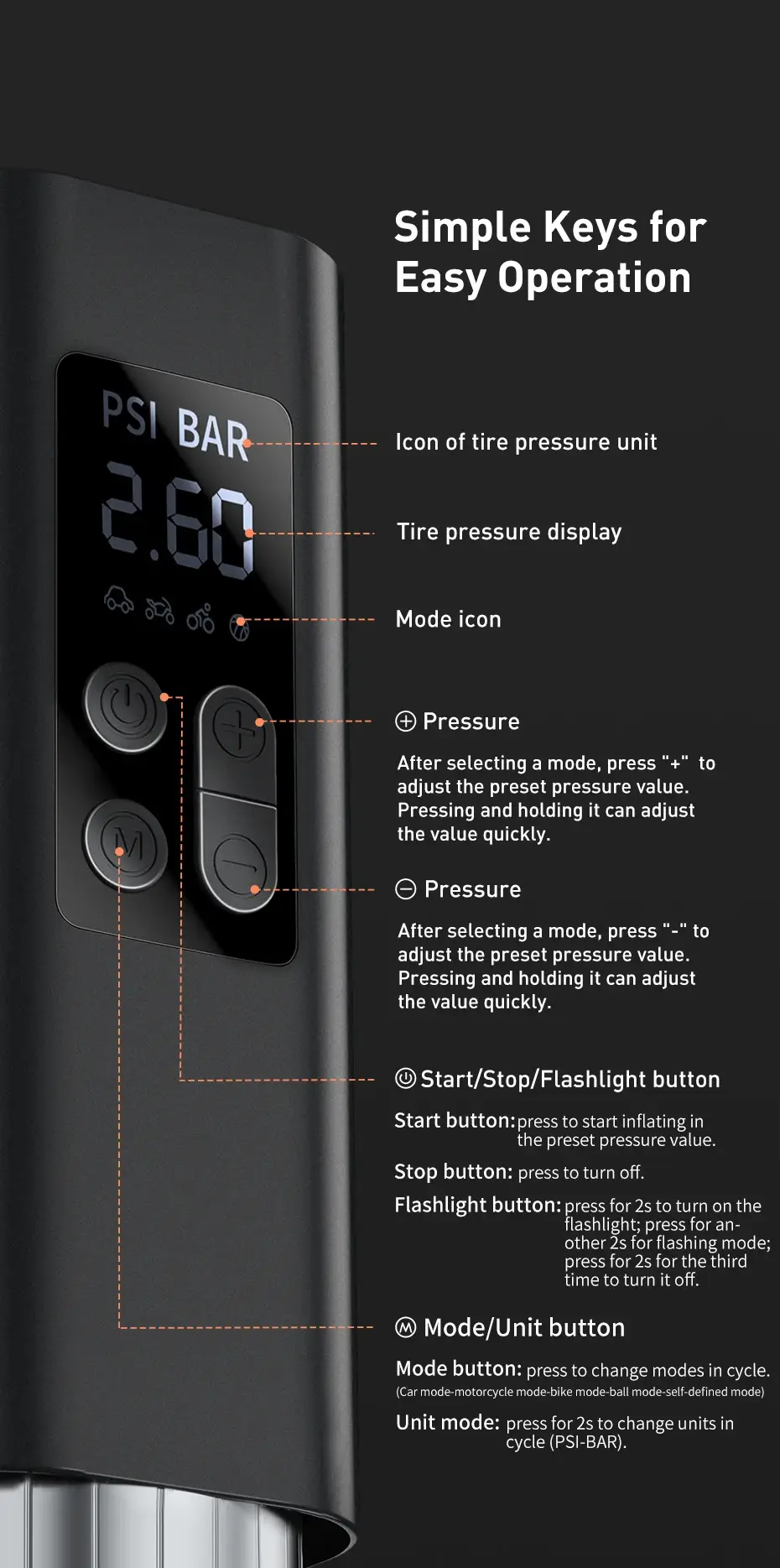 Baseus BS-CG003 Super Mini Portable Inflator Pump
