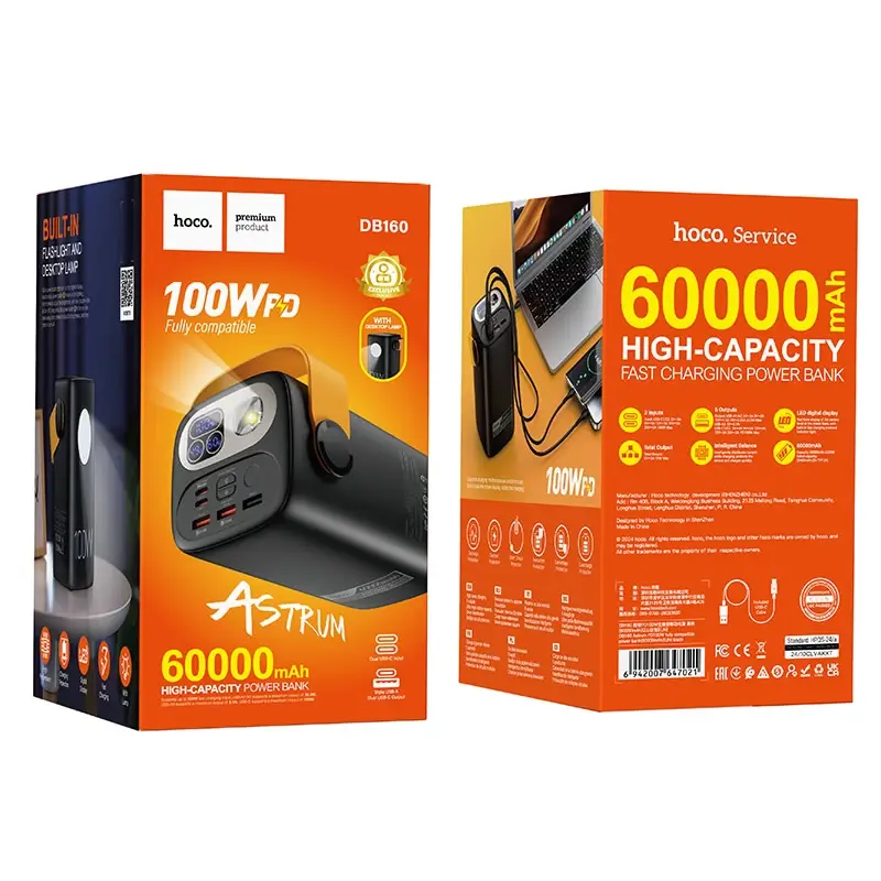 Hoco DB160 100W PD Fast Charging 60000mAh Power Bank