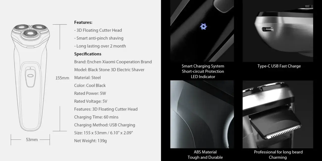 Xiaomi Enchen BlackStone 3D Electric Shaver