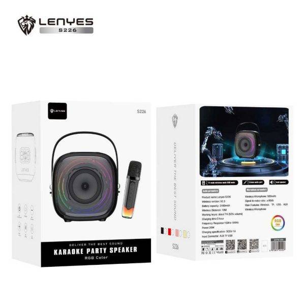 Lenyes S226 KTV RGB LED Light Wireless Speaker + Microphone