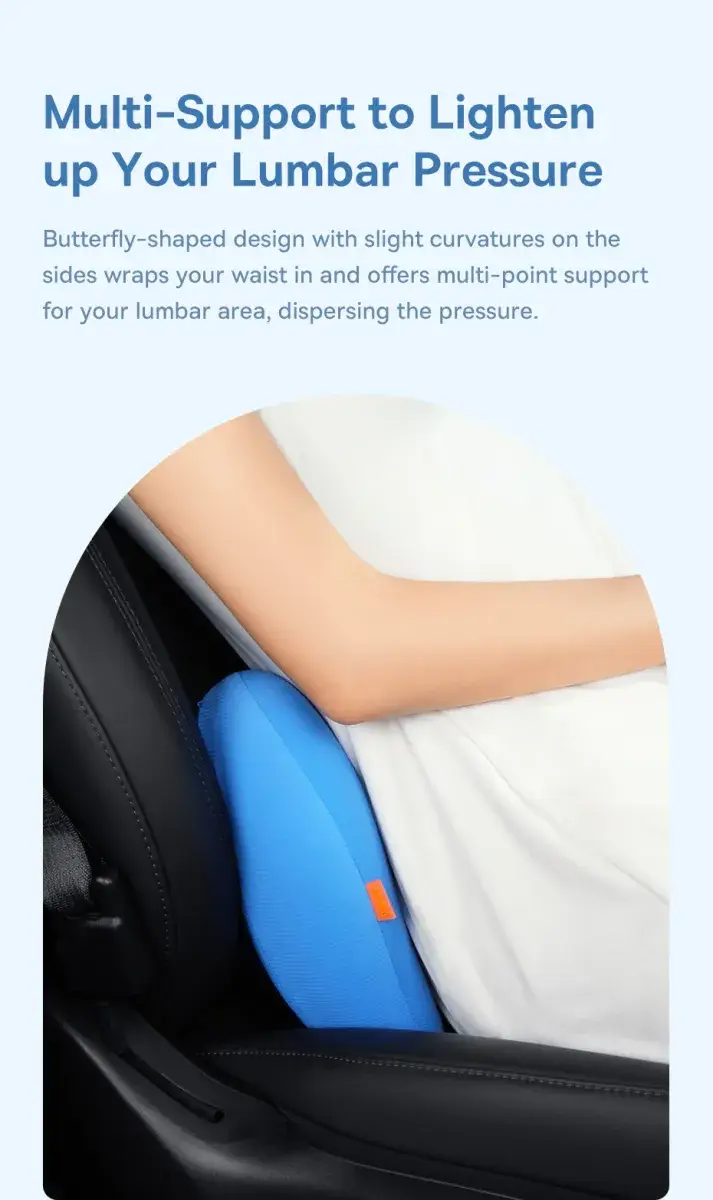 Baseus Car Neck Pillow Headrest And Lumbar Headrest Non-Temperature Sensitive Memory Foam Ergonomic Design