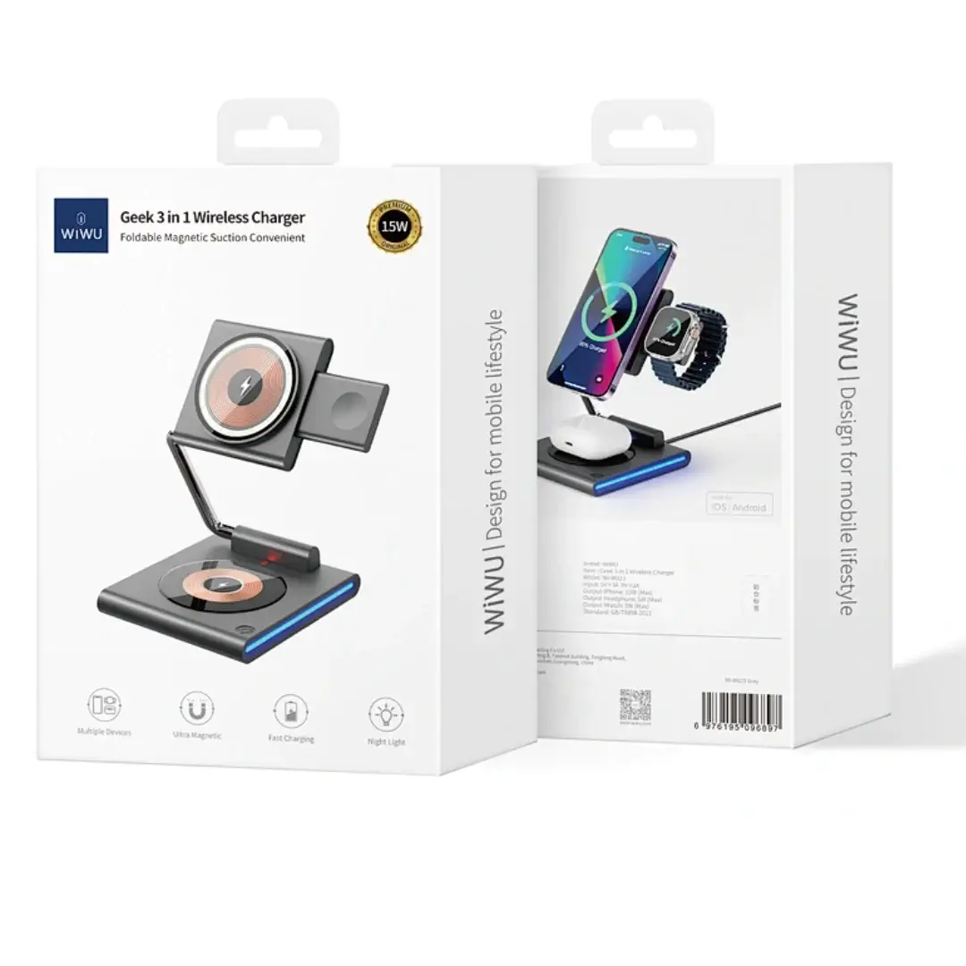 WiWU GEEK Wi-W023 Elevate Your Wireless Charging Experience with Seamless Compatibility and Style