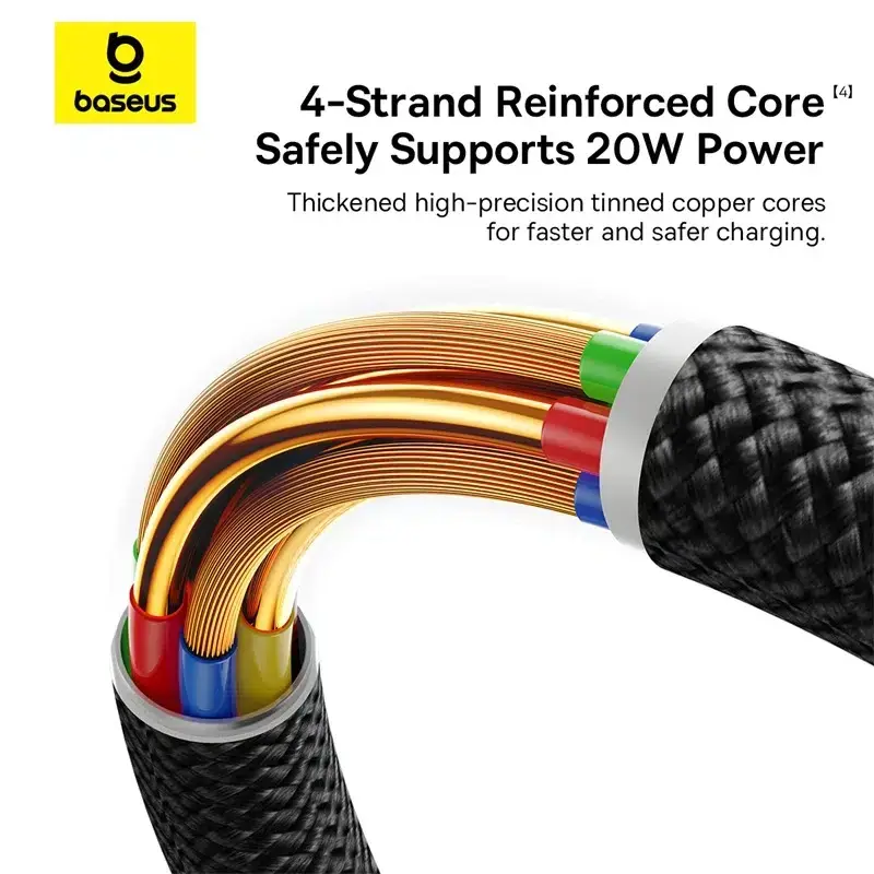 Baseus Dura Series 20W Fast Charging Data Cable USB-C to Lightning 1m/2m