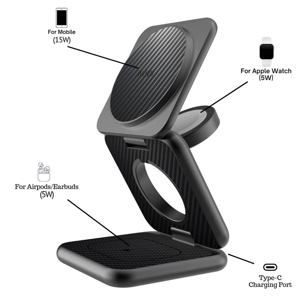 WiWU Warrior W035 3-in-1 Wireless Charging Station