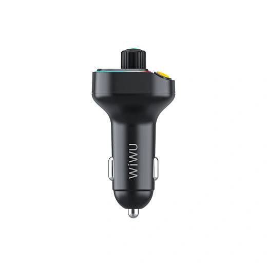 WIWU Wi-QC031 MP3 38W Car Charger with FM Transmitter and 3 Ports 1 USB-C & 2 USB-A