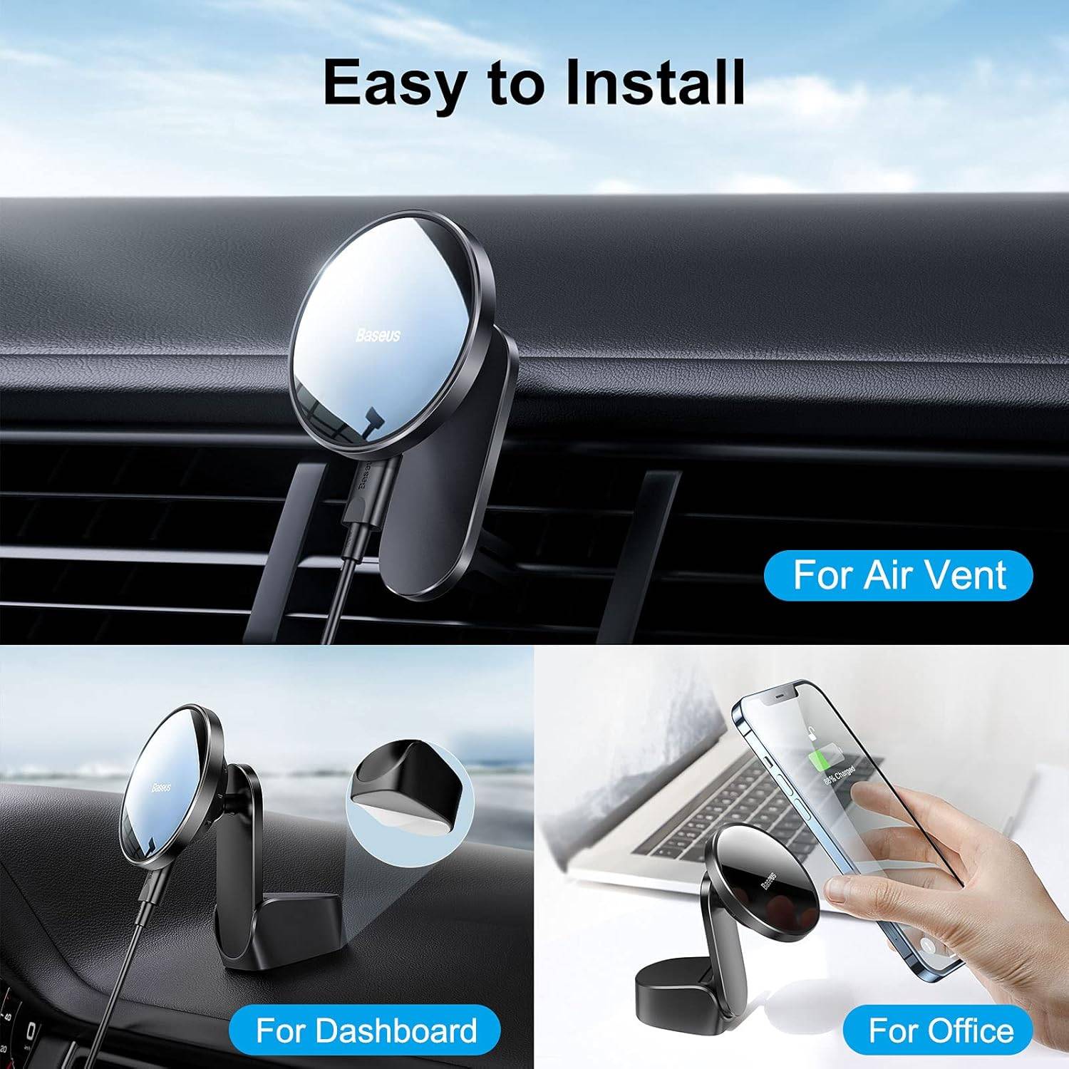 Baseus WXJN-01 15W Magnetic Wireless Car Charger