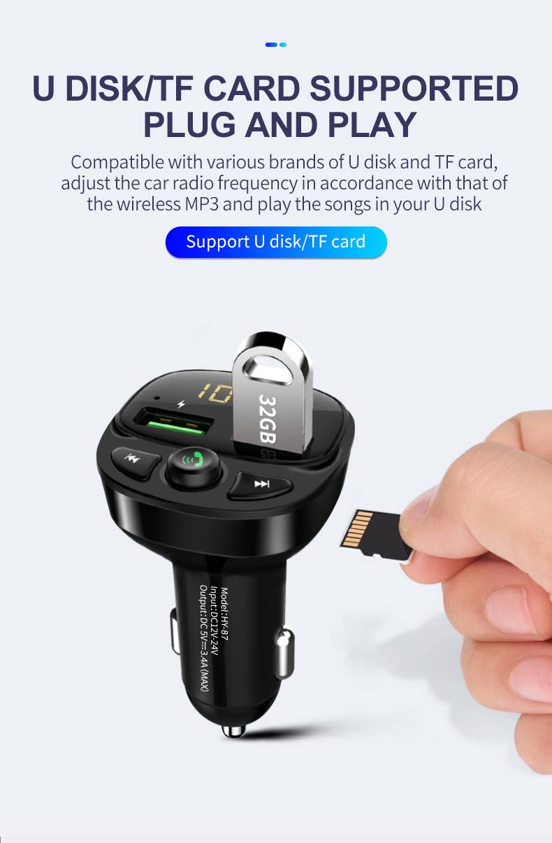 Wekome WP-C26 JUE Series Wireless Car MP3 Player & Fast Car Charger