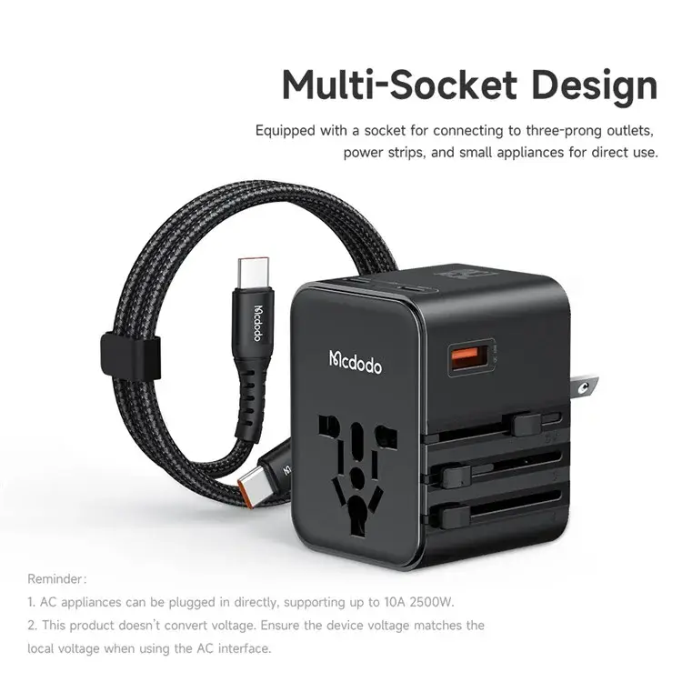 Mcdodo CP-3260 MDD G5 Series 25W Universal Travel Charger Dual Type-C + USB-A Ports with USB-C to USB-C Cable