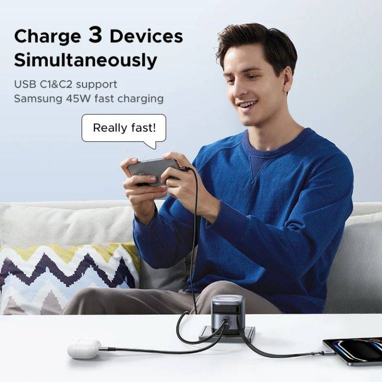 UGREEN Nexode 45W GaN Fast Charger with Built-in Retractable USB-C Cable