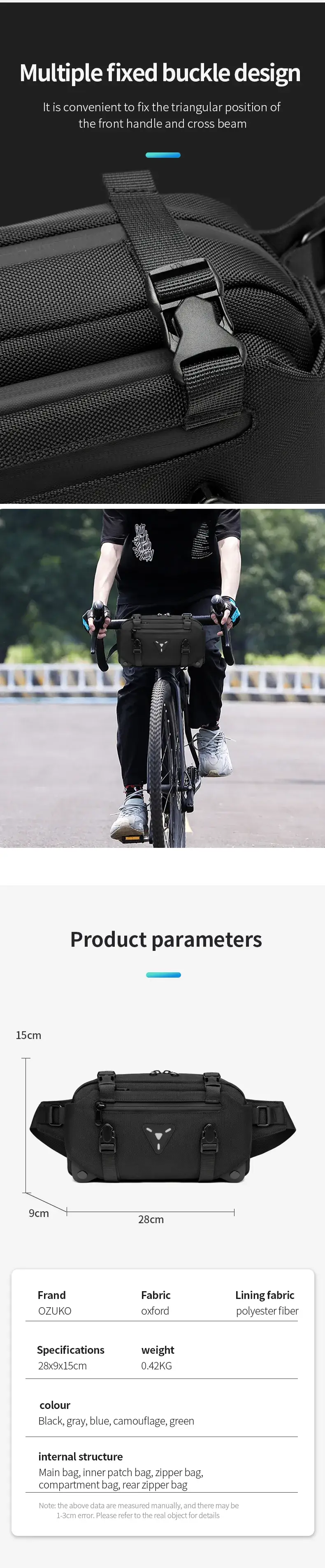 Ozuko 9567 Sales Style MTB Cycling Bag LightWeight Waterproof Sport Waist Bag