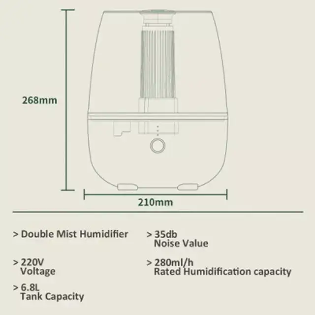 TWO Port Spray Humidifier 6.8L