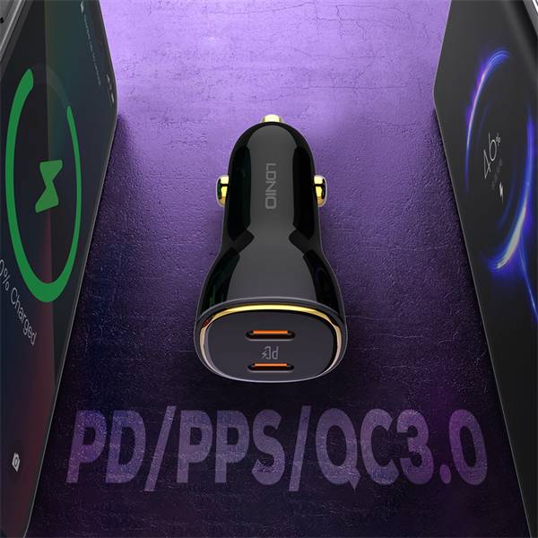 LDNIO C104 60W Dual PD Super Fast Car Charger with Dual USB-C Outputs