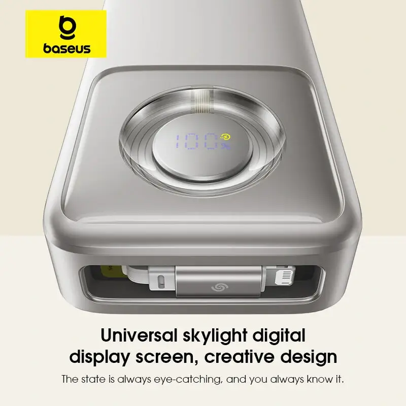 Baseus NOMOS 30W 20,000mAh Power Bank with Digital Display & Built-in Retractable Cable