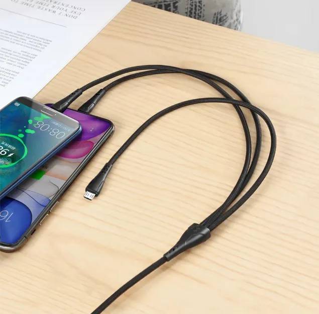Mcdodo CA-696 3-in-1 Multi-Device Charging Cable USB to Type-C, Lightning & Micro USB