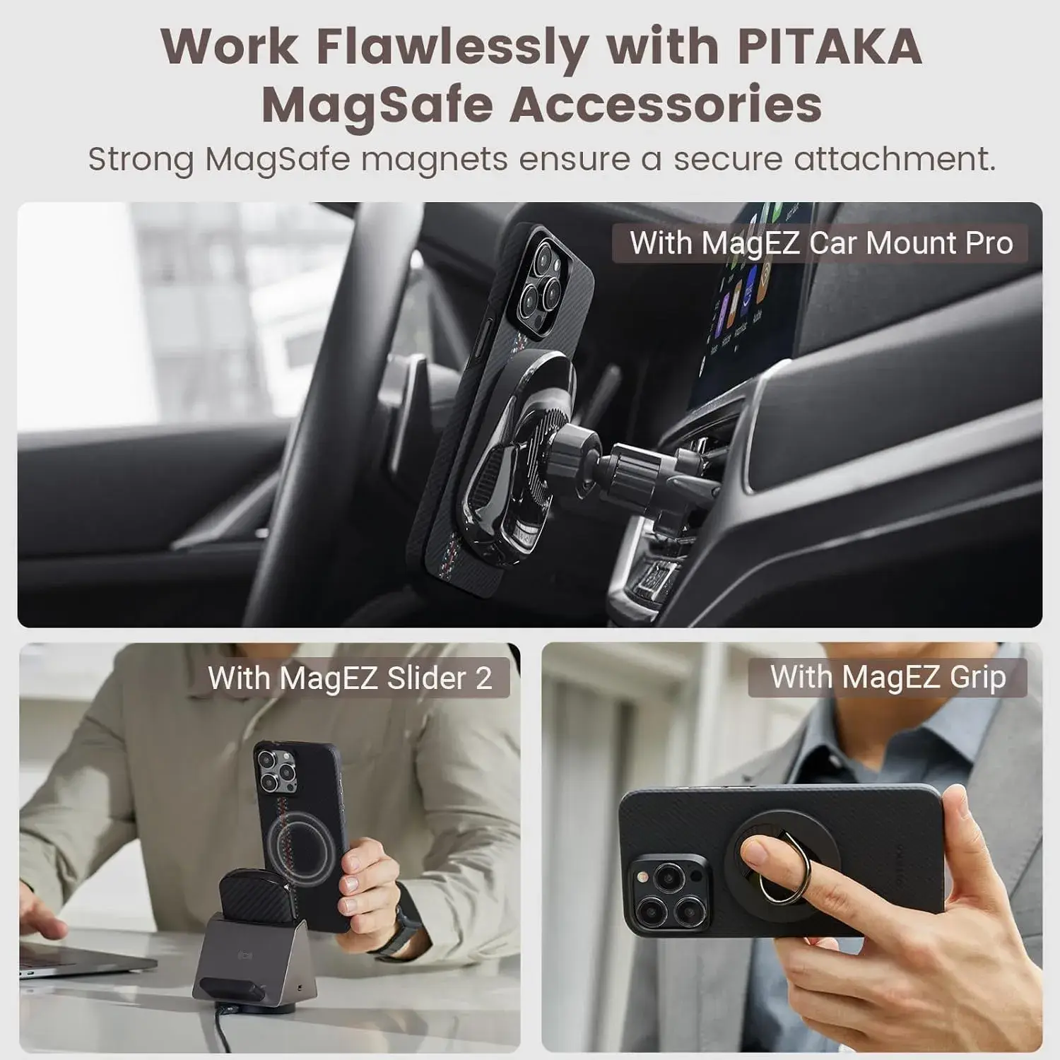 PITAKA MagEZ Case 4 for iPhone 15 Pro -600D Rhapsody