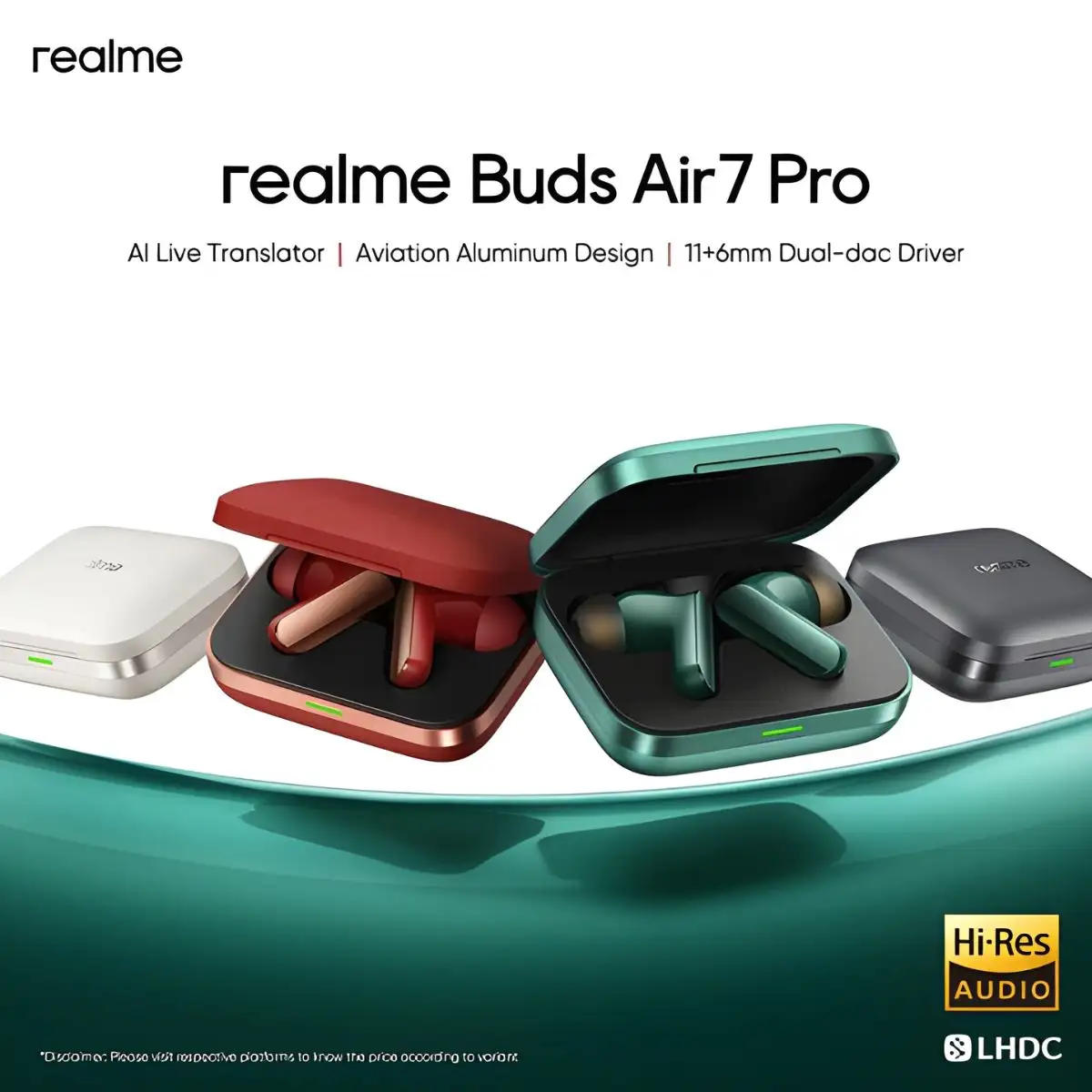 Realme Buds Air 7 Pro 53dB ANC AI Wireless Earbuds
