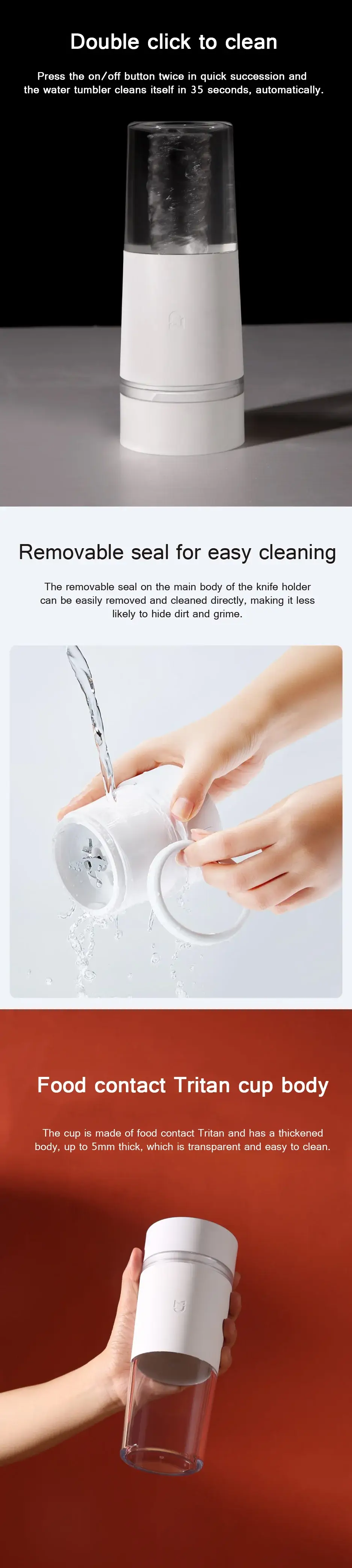 Xiaomi MIJIA 300ML Mini Juice Blender IPX6 Waterproof 18000 RPM