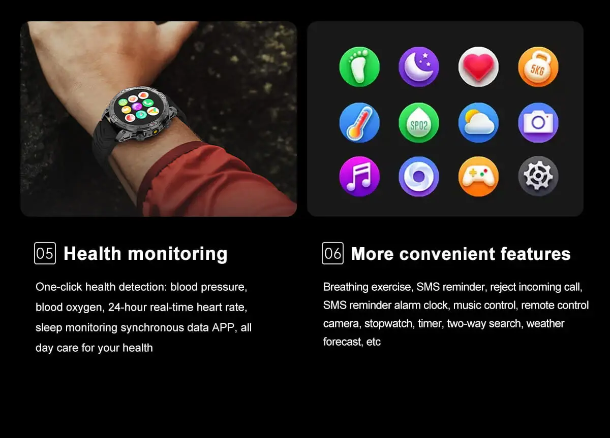 Valdus VD36 Pro Rugged Men Outdoor Smartwatch