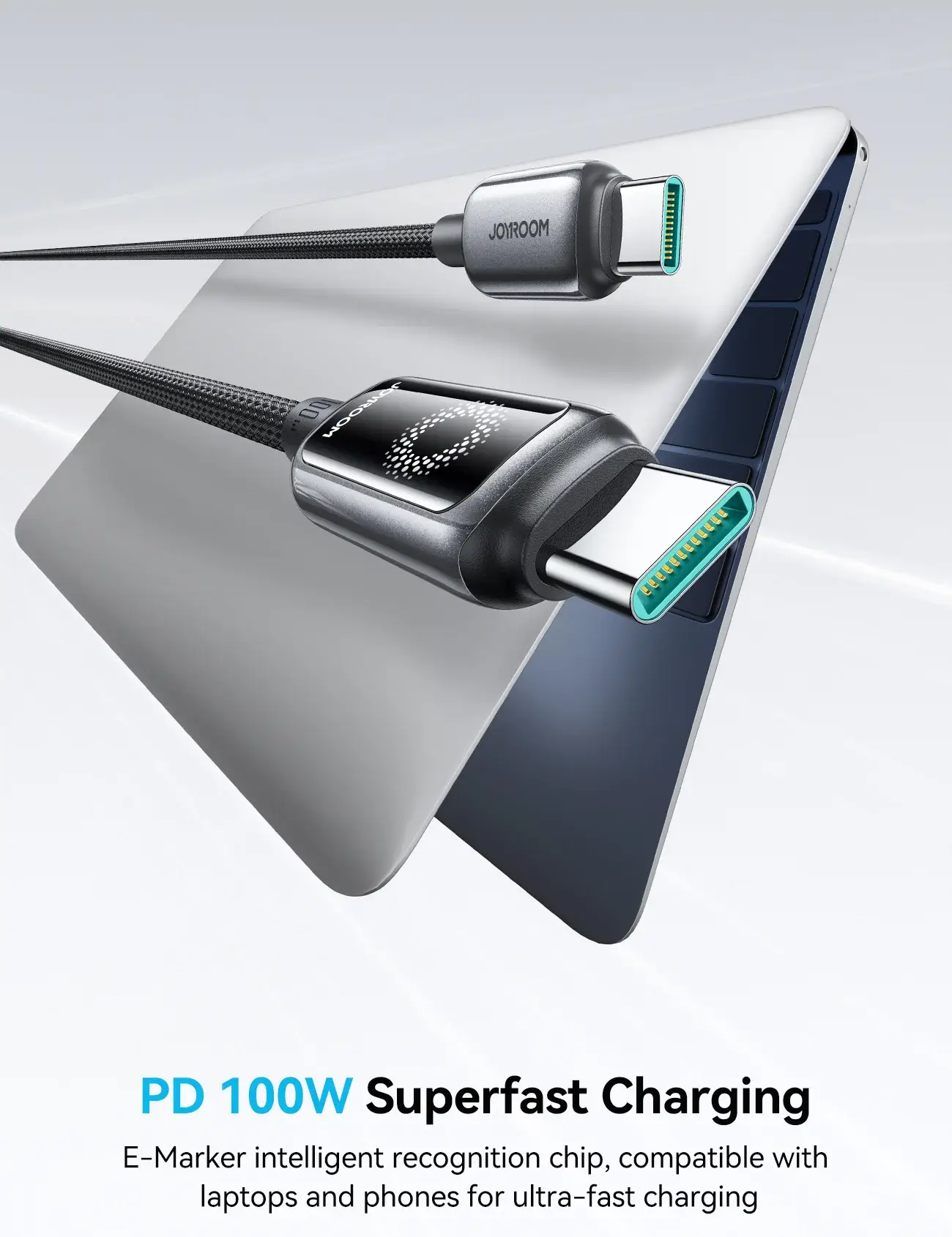 Joyroom S-A55 100W Auto Power-Off USB Type-C to Type-C Fast Charging Data Cable 1.2M