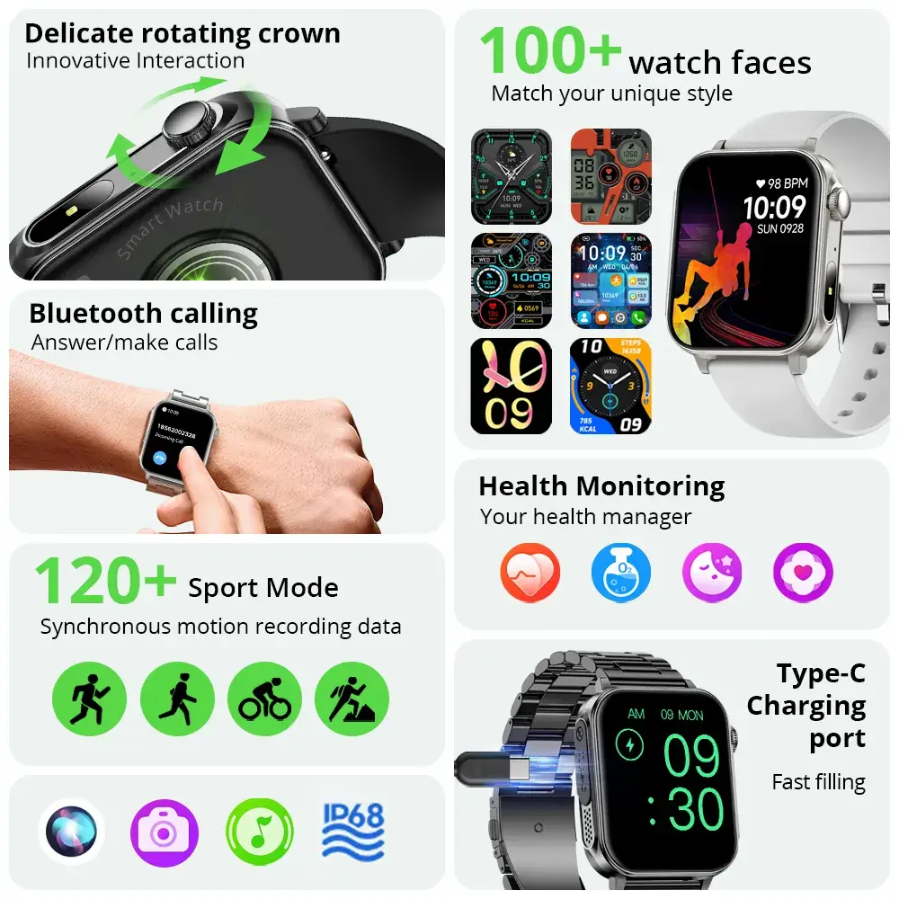Colmi P80 Bluetooth Calling Silicon Strap Smartwatch