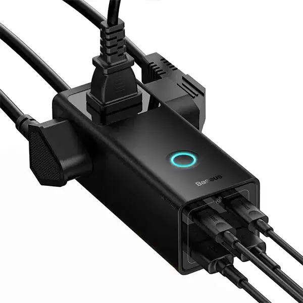 Baseus PowerCombo 65W Digital Power Strip with 3 AC, 2 USB-A & 2 USB-C Ports 1.5m Power Cord
