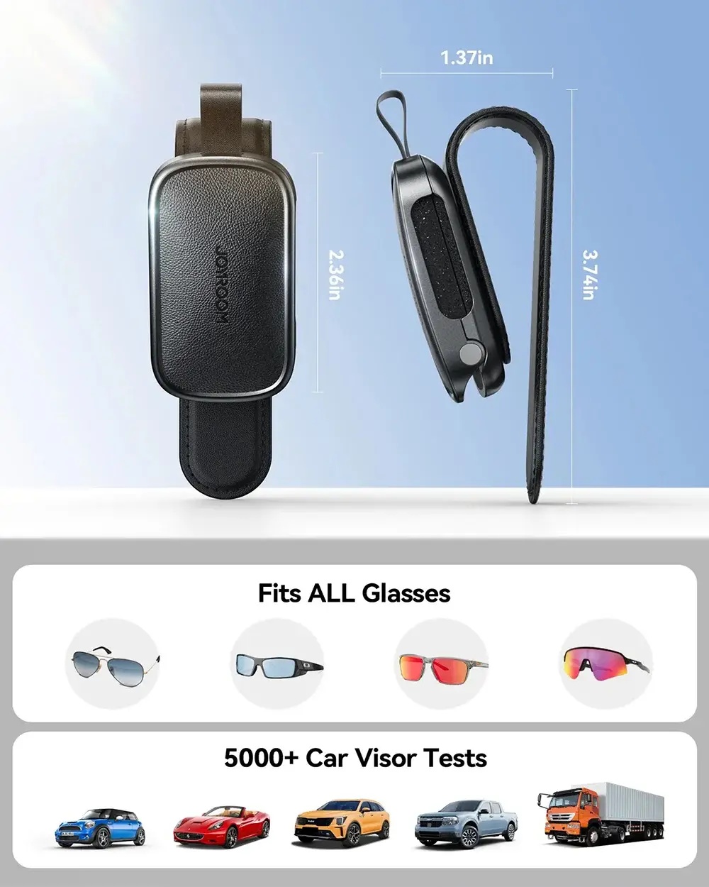 Joyroom JR-ZS511 Magnetic One-Hand Car Visor Sunglasses Holder Clip