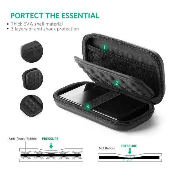 UGREEN 40707 External Hard Drive & Electronics Travel Organizer Case