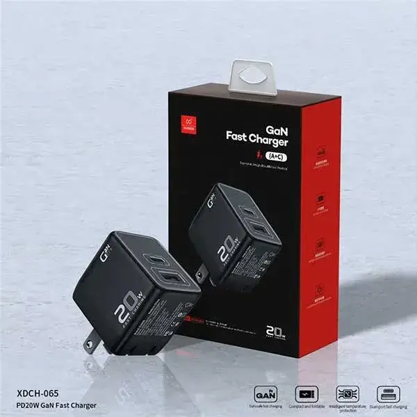 XUNDD XDCH-065 20W / 30W GaN Fast Charger Dual Port USB-A & USB-C Power Adapter