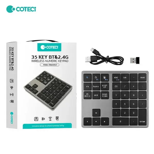 COTECi OF-031 Mini 35-Keys Wireless Bluetooth Numeric Keypad