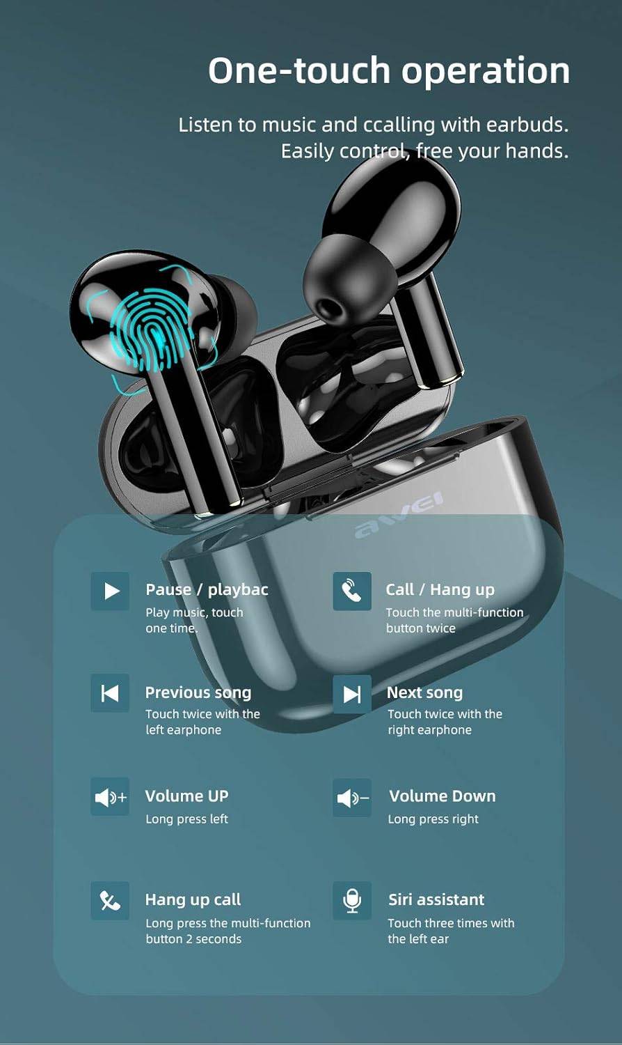 Awei T29 ANC True Wireless Bluetooth Earbuds