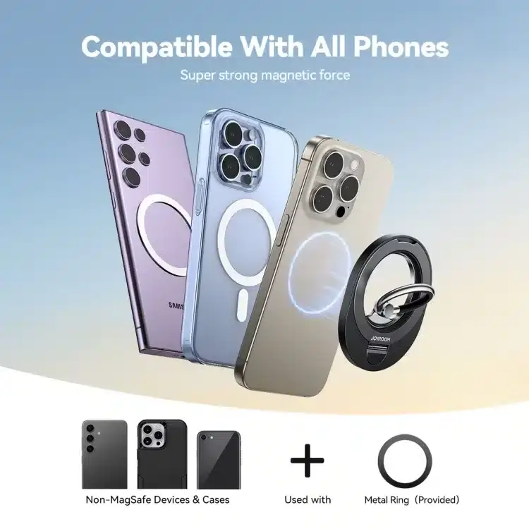 JOYROOM JR-ZS420 360° Rotatable & Foldable Magnetic Phone Ring Holder Stand