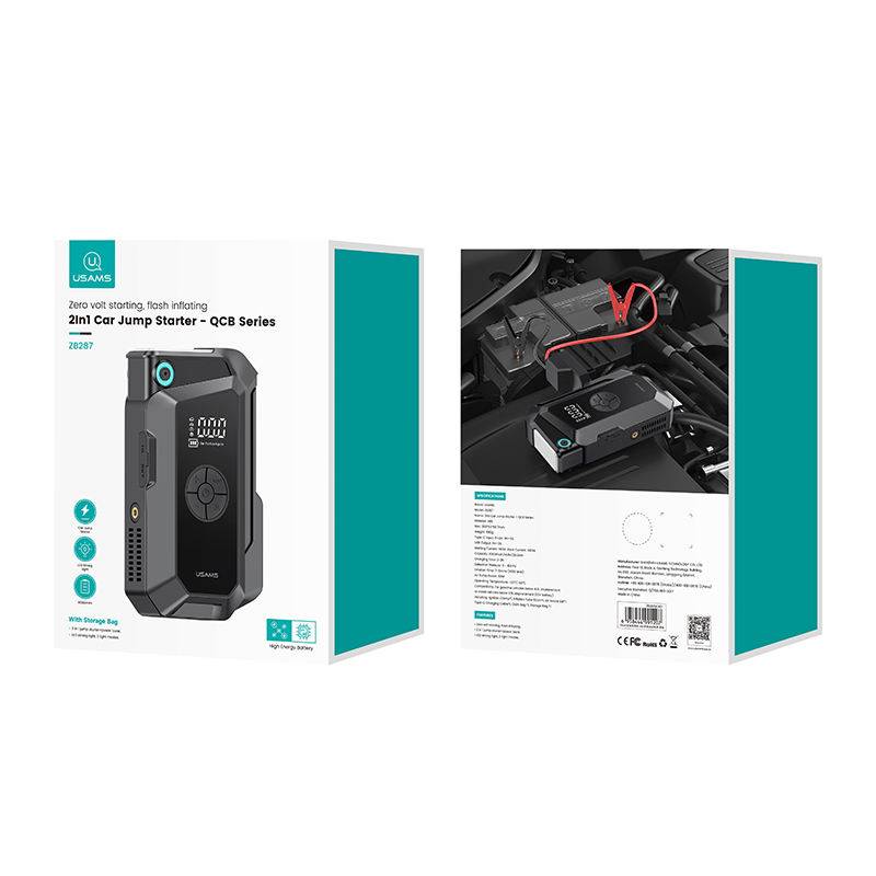 USAMS ZB287 2-in-1 8000mAh Portable Car Jump Starter & Power Bank