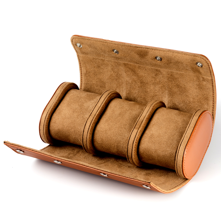 Luxury Vintage Leather Watch Roll 1 Slot Travel Storage Case