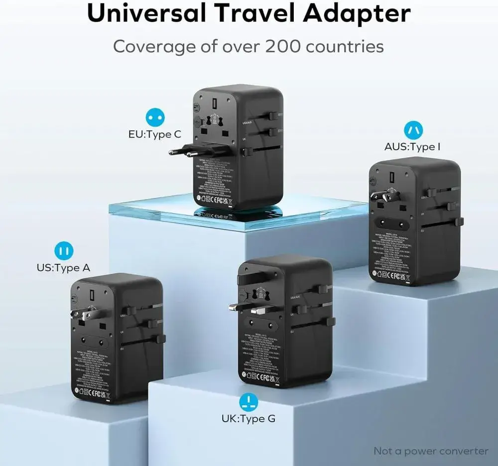 Momax 1-World Universal 4-Port Travel GaN Charger 120W + USB-C Cable