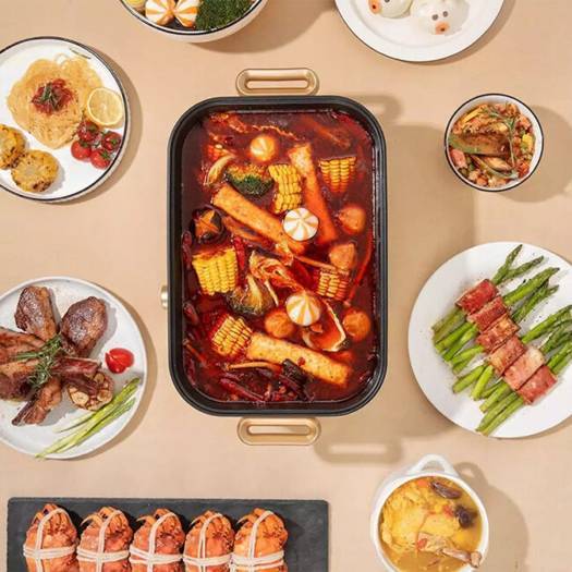 Zhenmi ED4001 4L Multi-Function Electric Cooking Pot with Non-Stick Pan 1500W