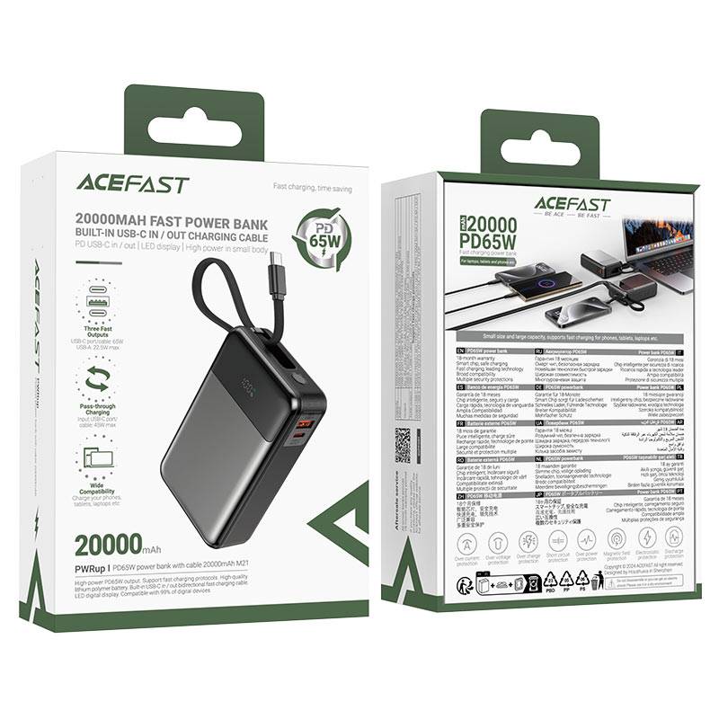 Acefast M21 PD65W 20,000mAh Fast Charge Power Bank High-Speed Charging