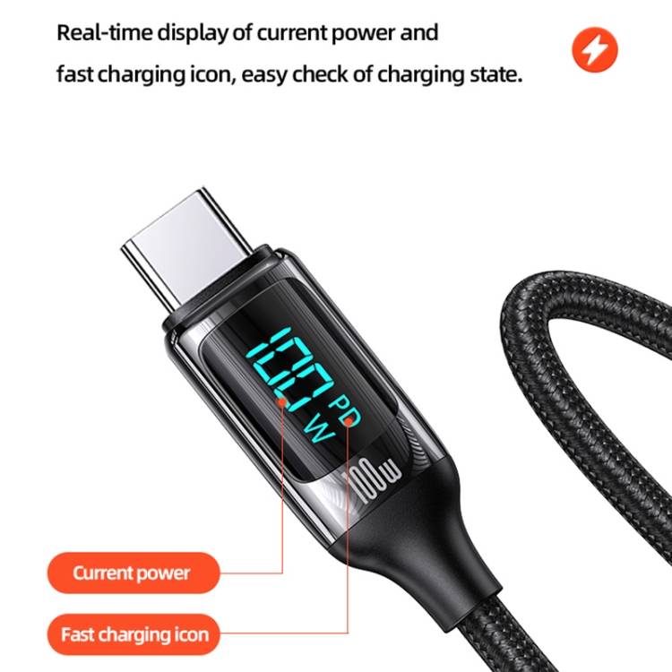 USAMS US-SJ559 U78 100W PD USB-C to USB-C Fast Charging Digital Data Cable 3m (Black)