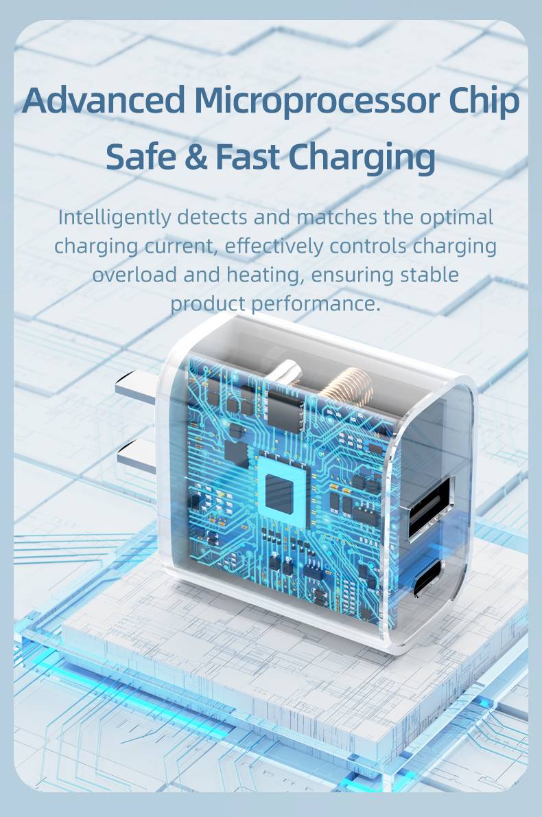 ROCK T43 USB-A & USB-C Dual-Port PD 20W Travel Fast Charger