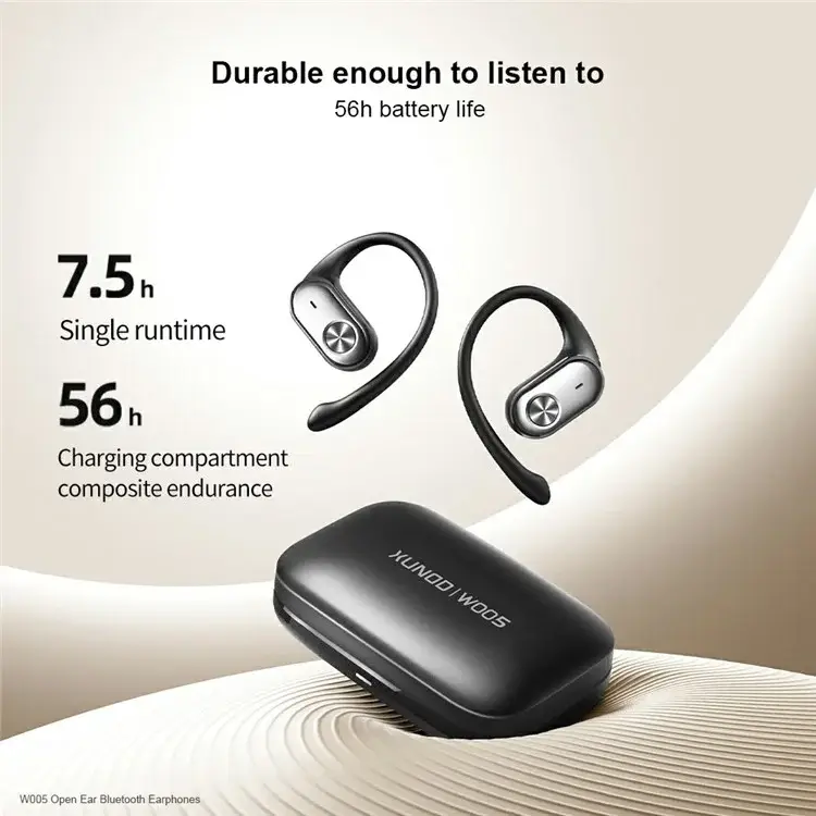 XUNDD W005 Open-Ear Bluetooth 5.4 Earbuds with Earhooks (1 Pair) - Beige