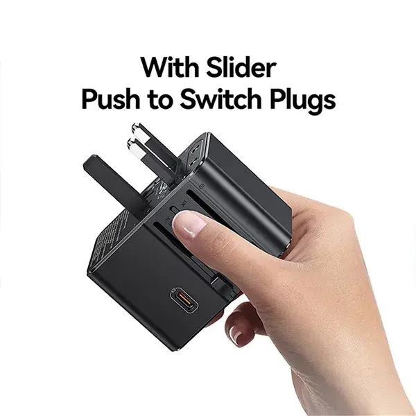 USAMS CC310 70W Universal Travel Adapter with Triple Type-C & Dual USB-A Ports