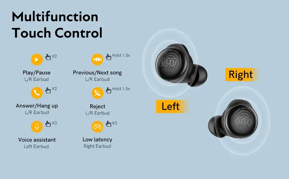 QCY T17 ENC True Wireless Earbuds with Environmental Noise Cancellation