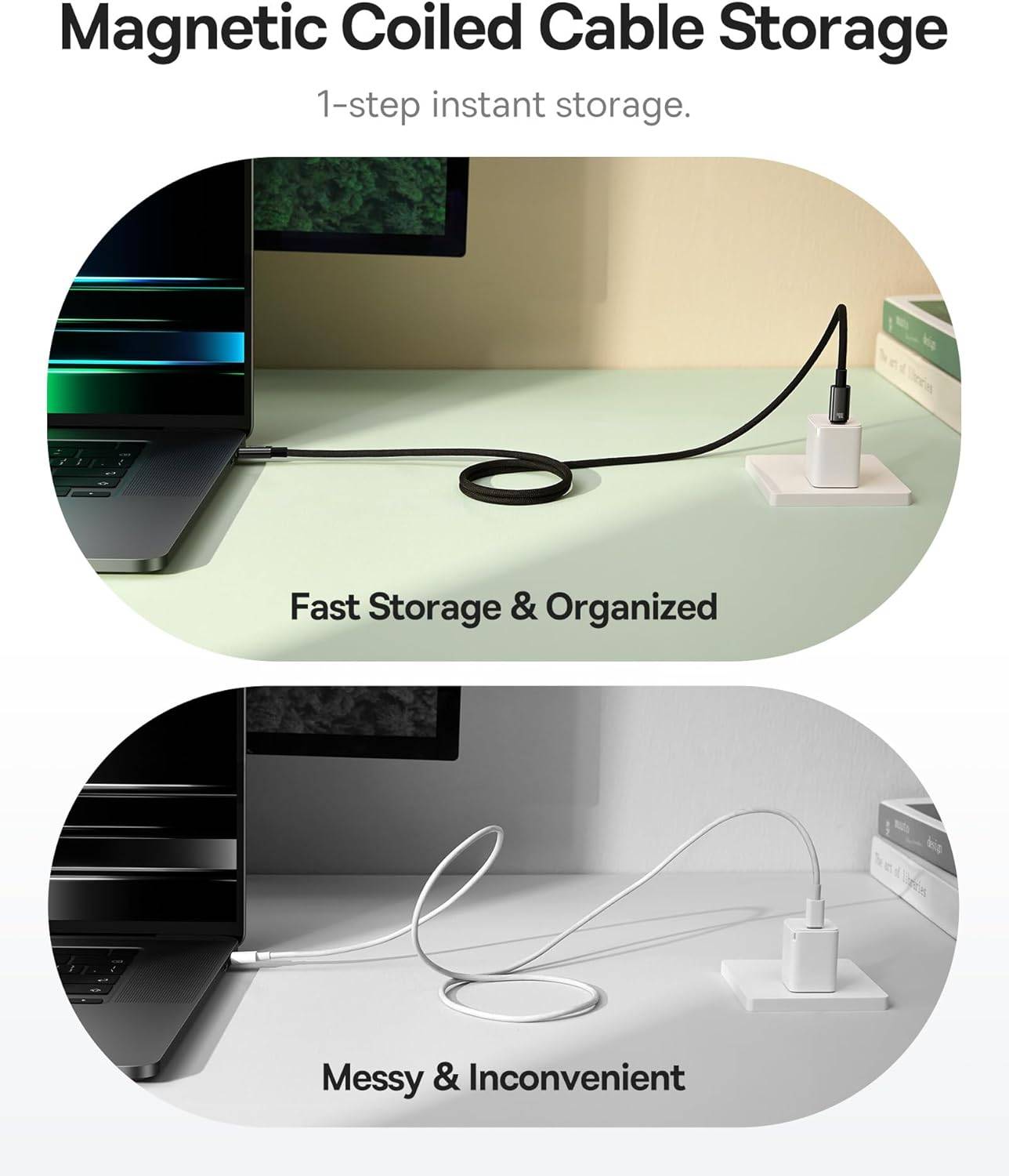Baseus Tungsten Gold Magnetic Fast Charging Cable USB-C to USB-C 100W 5A Anti-Tangle 1M
